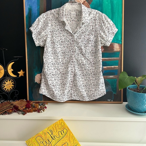 Twik by Simons White Floral Blouse M - Picture 11 of 16
